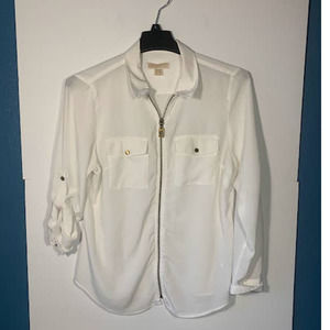 Michael Kors White long sleeve blouse size XL